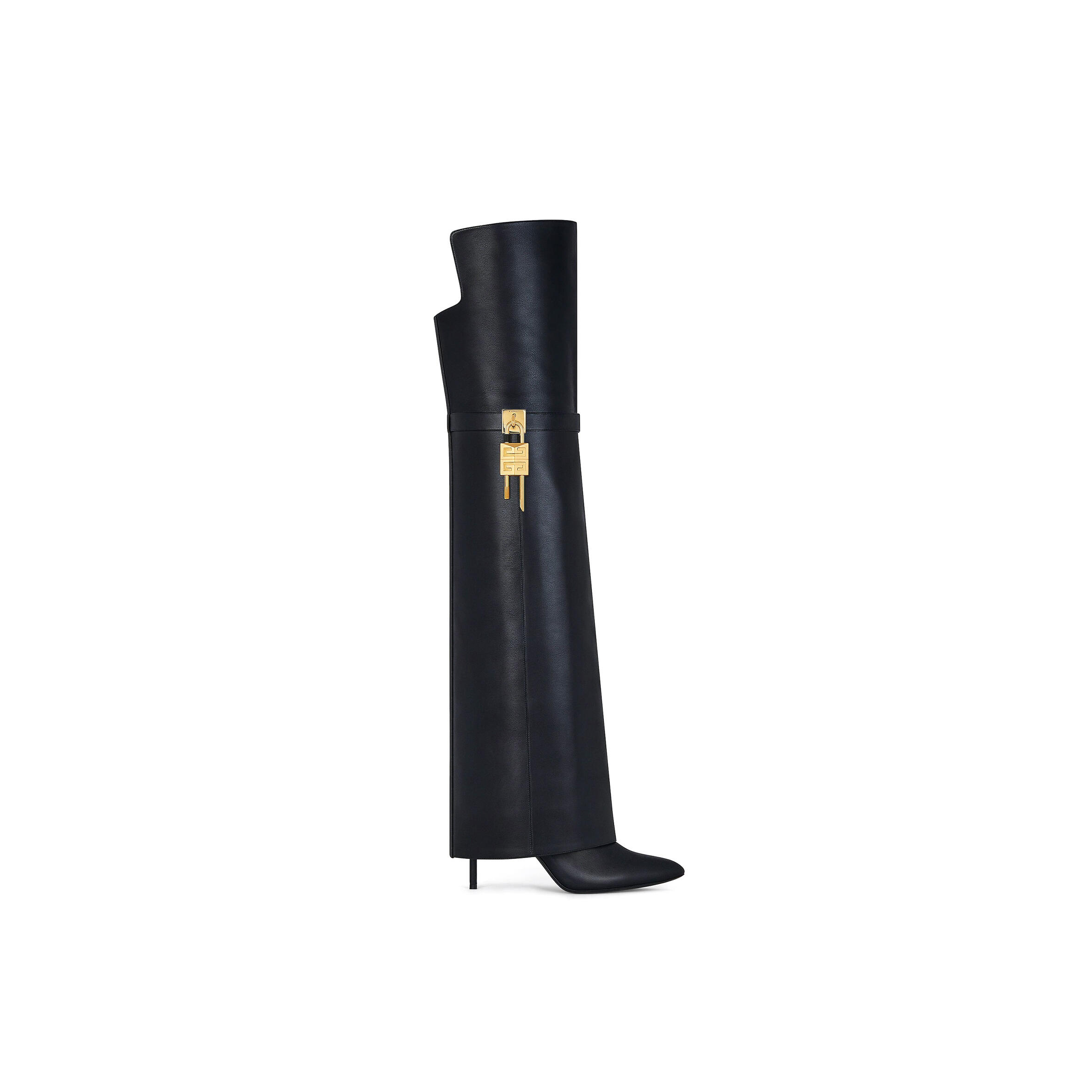 G1uenchy shark lock stiletto over-the-knee boots in leather be703re223-001